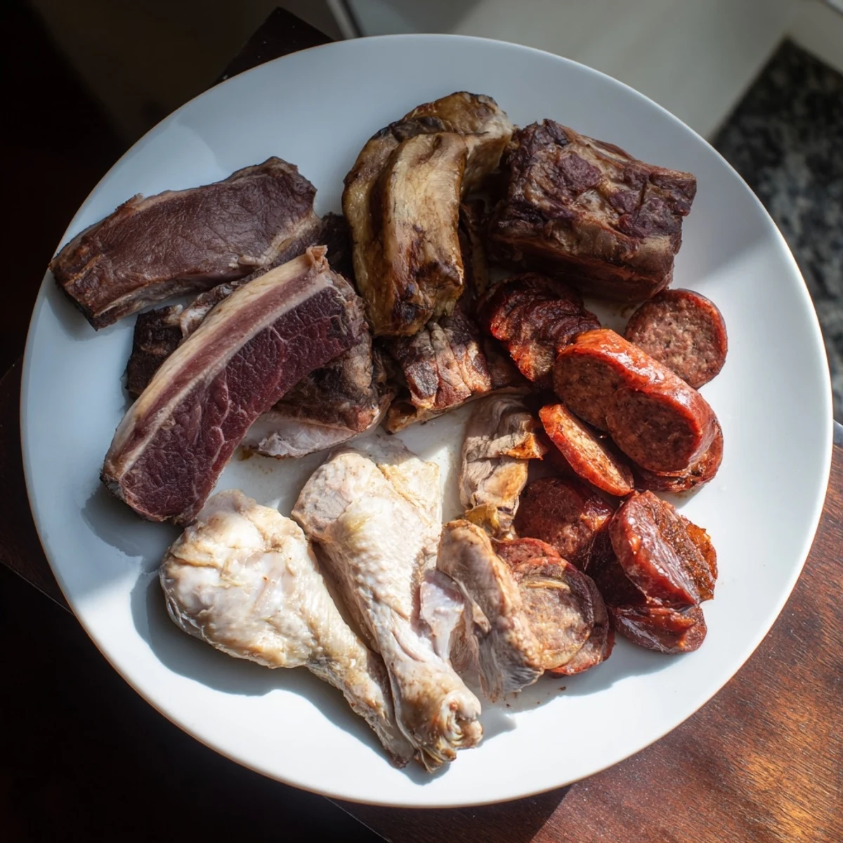 Enjoy a hearty portion of Cocido Madrileño, featuring tender meats, chickpeas, and vermicelli noodles, perfect for dinner.