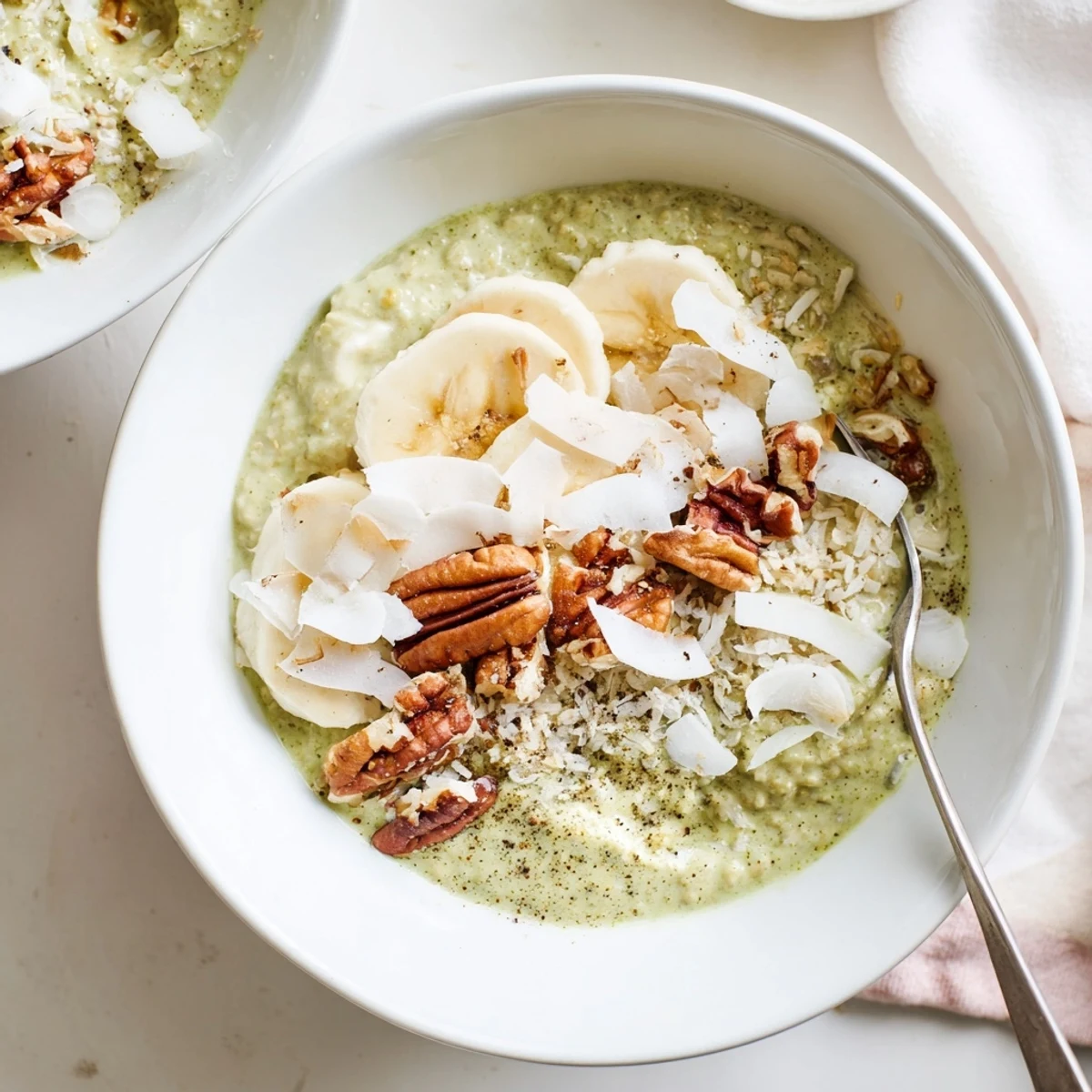 High Protein Eggnog Matcha Oats