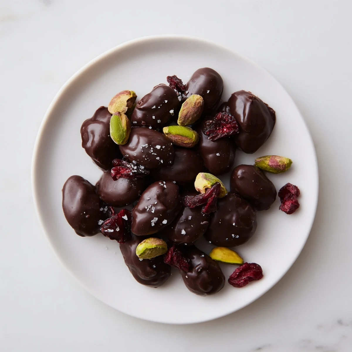 Showcasing the appeal of these festive Pistachio and Dried Cranberry Clusters, ideal for holidays or any celebration.