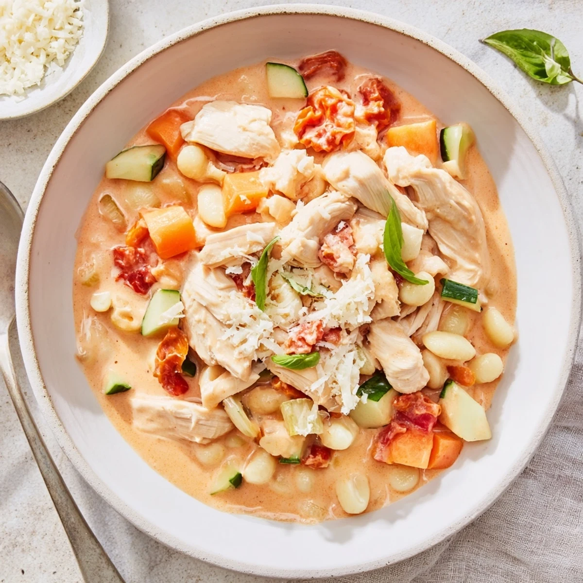 Creamy, flavorful Marry Me Chicken Soup with tender chicken and sun-dried tomatoes—a comforting bowl!