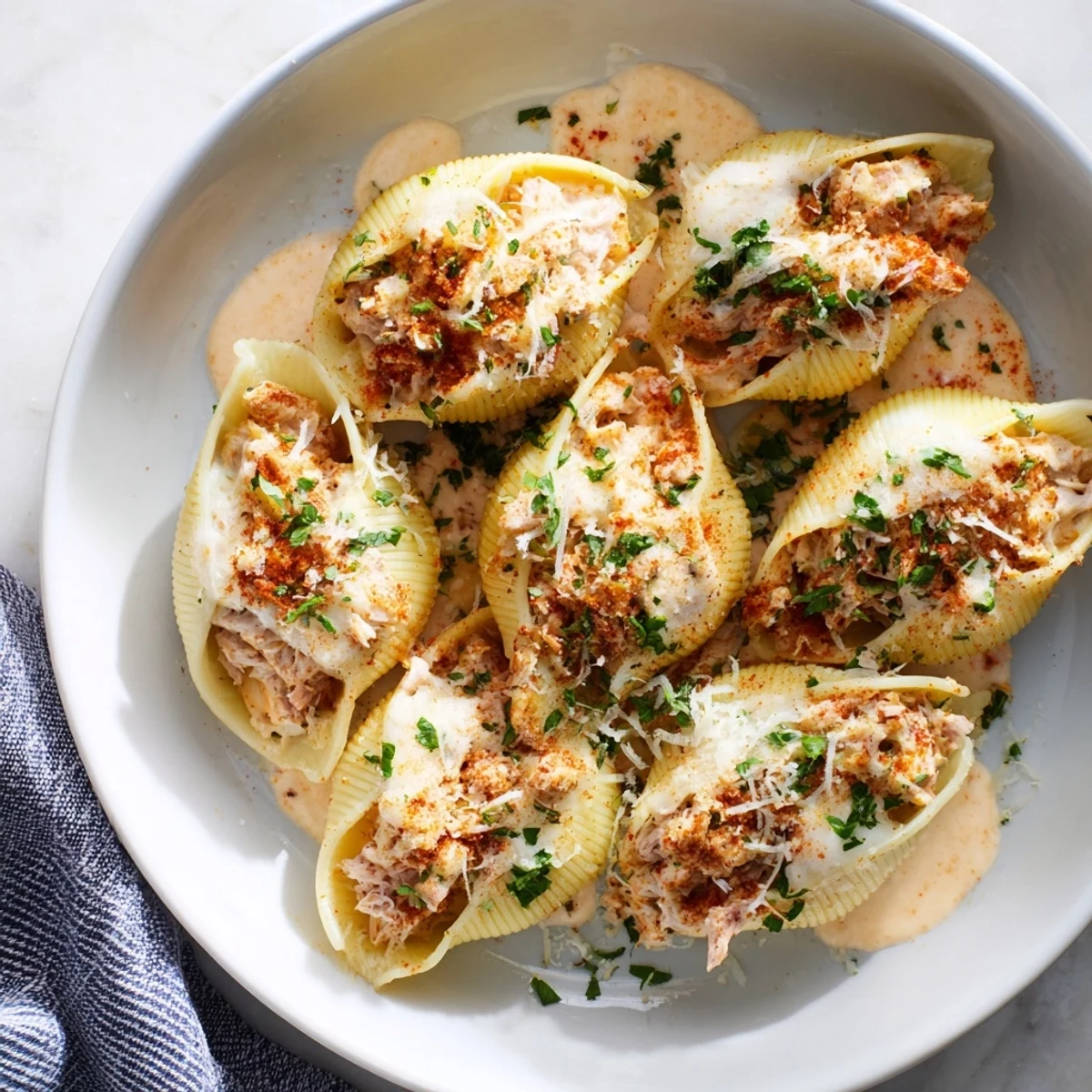 Creamy homemade Marry Me sauce coats tender pasta stuffed with chicken; a delicious baked Marry Me Chicken supper.