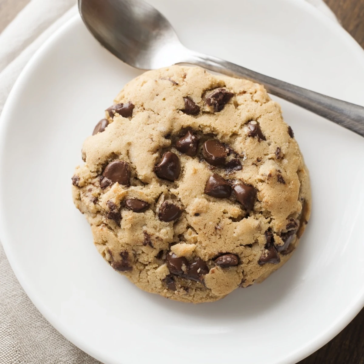 Freshly baked air-fryer chocolate chip cookies, with melty chocolate chips, ready to eat.