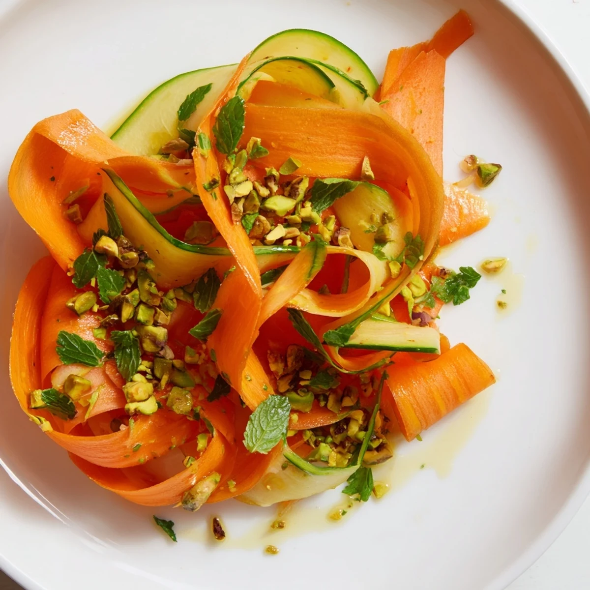 Citrus Carrot Ribbon Salad with vibrant orange slices and fresh herbs, ready to serve.