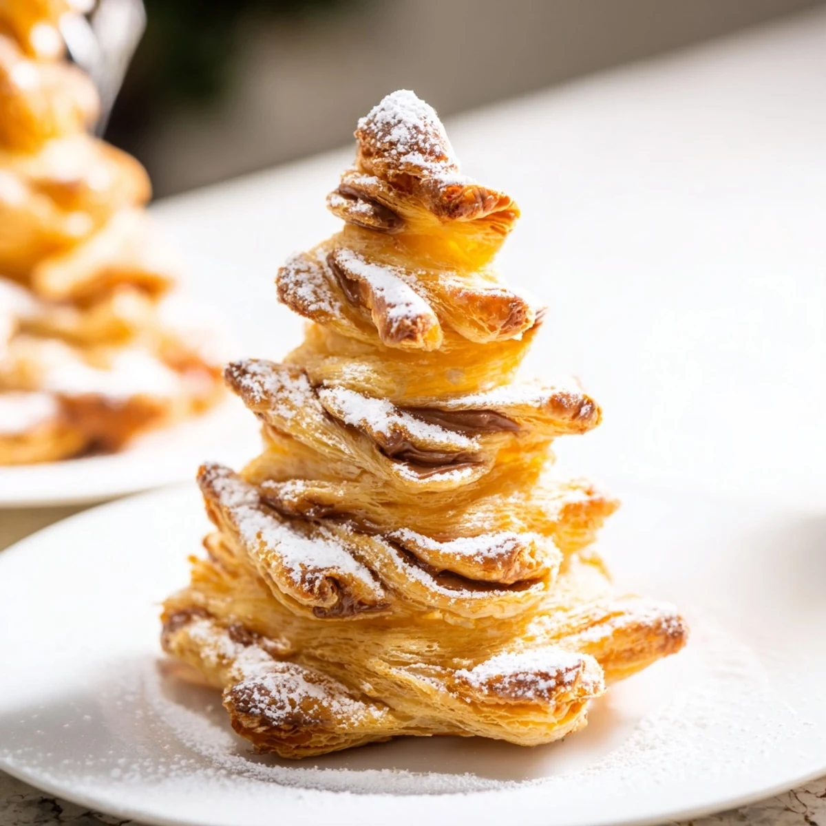 Enjoy fluffy, freshly baked Nutella Pastry Christmas Trees, ideal for festive celebrations, easy to prepare.