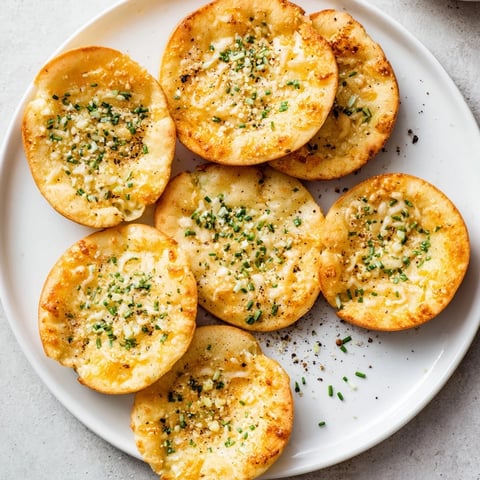 Golden-brown Cloud Bread Savory Toast topped with fresh chives and parsley on a rustic plate, ready for dipping.  