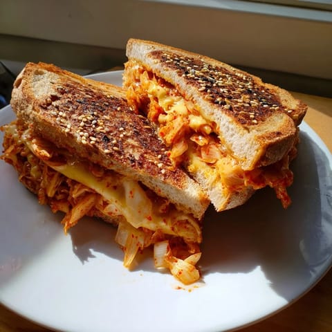 Skillet Kimchi Cheddar Grilled