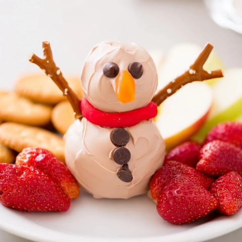 Creamy Hot Cocoa Snowman Dip