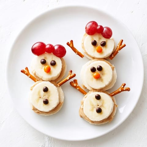 Banana Peanut Butter Snowmen