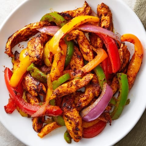 Golden-brown Chicken Fajita Sheet Pan, ready to serve with warm tortillas and fresh lime wedges to enjoy.