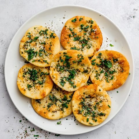 Close-up of fluffy Cloud Bread Savory Toast with melted Parmesan and minced garlic for a gluten-free snack.  
