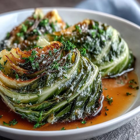 Herby Cabbage in Parmesan Broth
