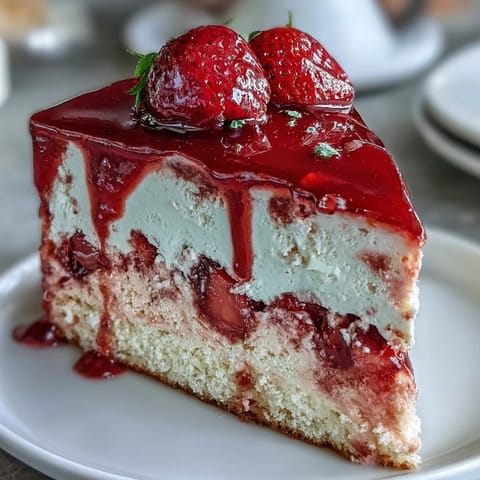 Valentines Day Strawberry Mousse Cake