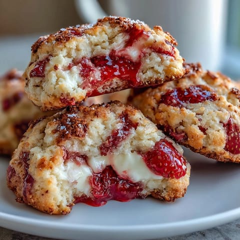 1. Soft cottage cheese strawberry shortcake cookies with fresh berries and golden edges