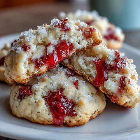 2. Tender cookies bursting with strawberries and creamy cottage cheese, perfect for dessert