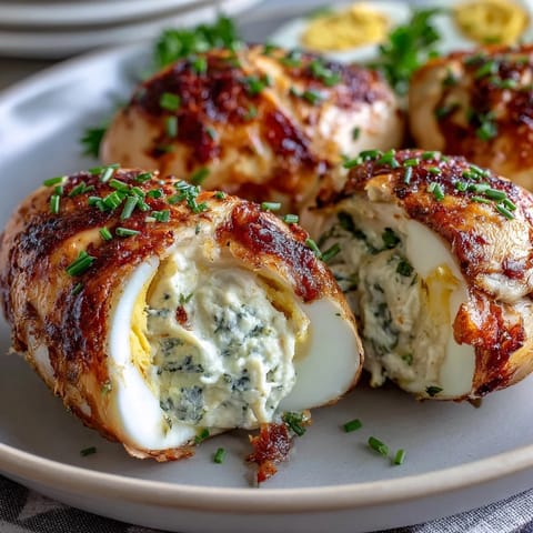 Chilled deviled egg chicks with creamy yolk filling, black olive eyes, and carrot feet.  