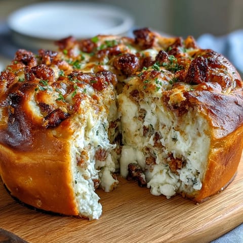 Savory Italian Easter pie with ricotta and salami, baked in golden pastry crust, perfect for festive brunch gatherings.