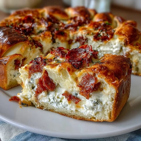 Rich and creamy Italian Easter pie with ricotta, salami, and cheese, encased in a tender, flaky crust for a savory treat.