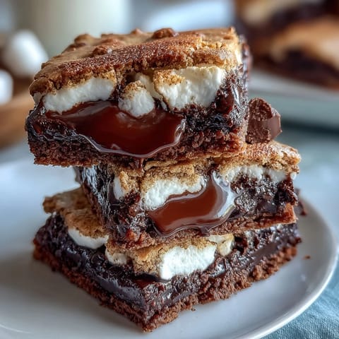 2. Chewy smores brownie cookies, baked with brownie mix, topped with toasted marshmallow and chocolate drizzle.  