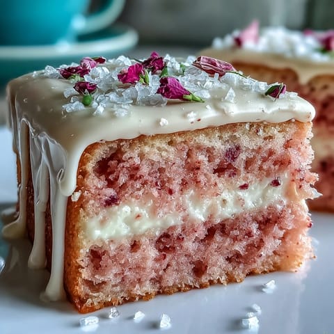 Elegant bridal shower cake, a delightful rosé velvet swirl with golden accents.