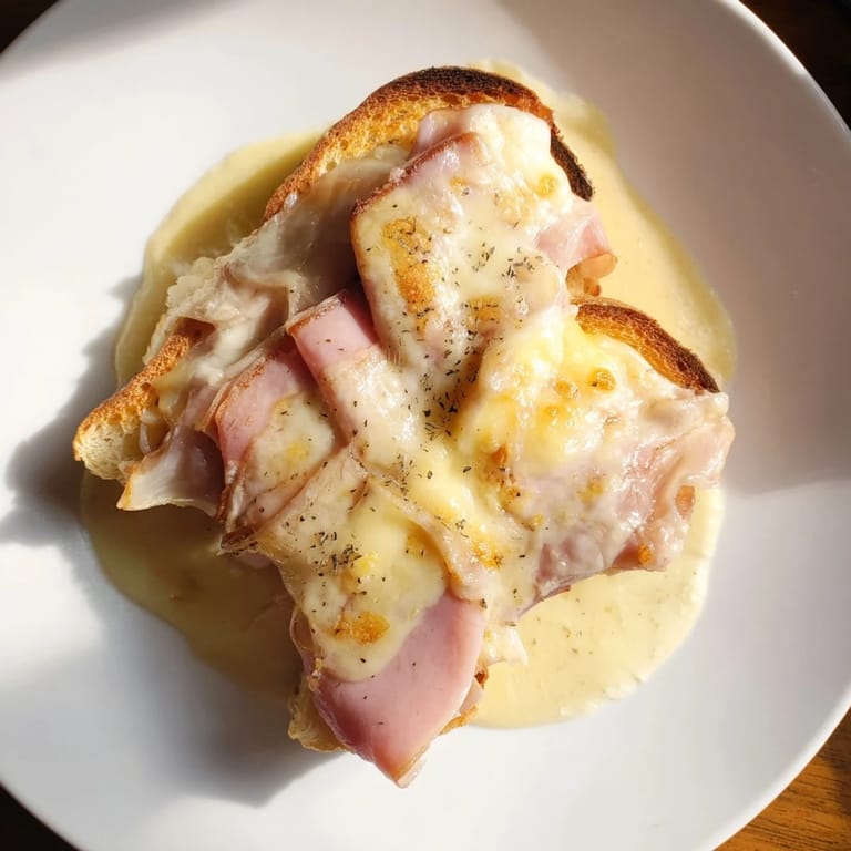 Melted Gruyère crowns this rich Parisian Ham & Cheese Gratin, baked until the béchamel sauce bubbles invitingly.