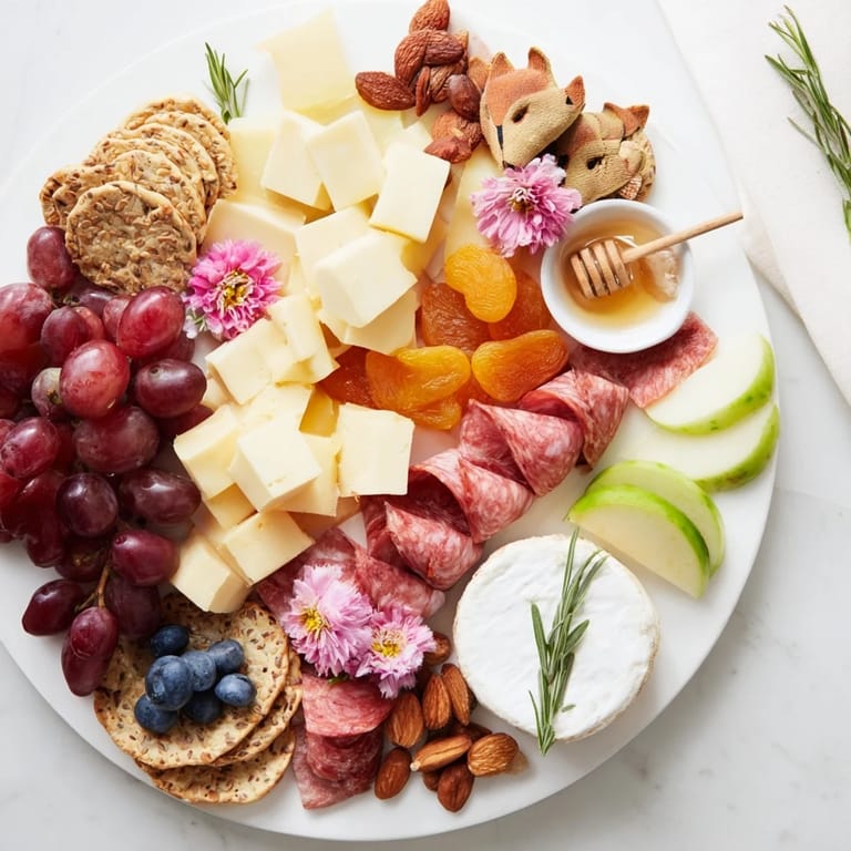 This festive Cozy Forest Animal Board showcases a creative arrangement of delicious snacks perfect for holidays.