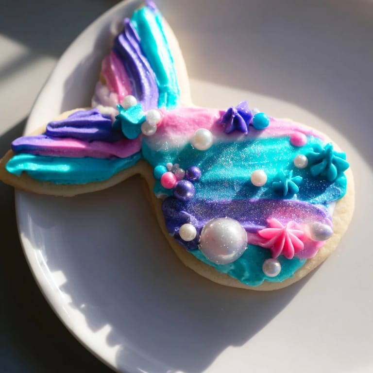 Freshly baked and frosted mermaid tail sweets, a whimsical dessert perfect for ocean themed parties.