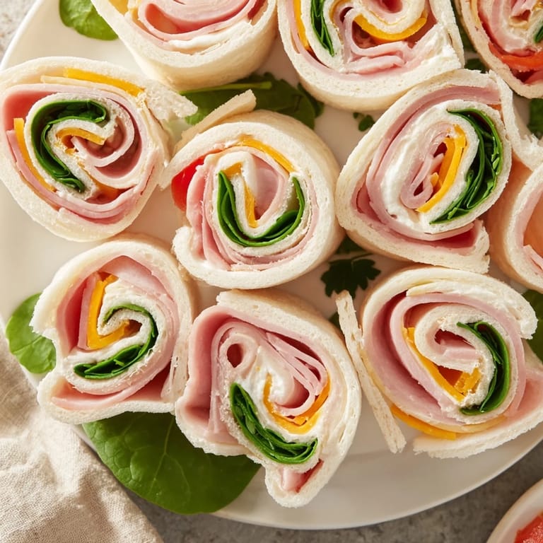Beautiful star-shaped Party Sandwiches, featuring layers of deli meat, cheese, and vegetables.