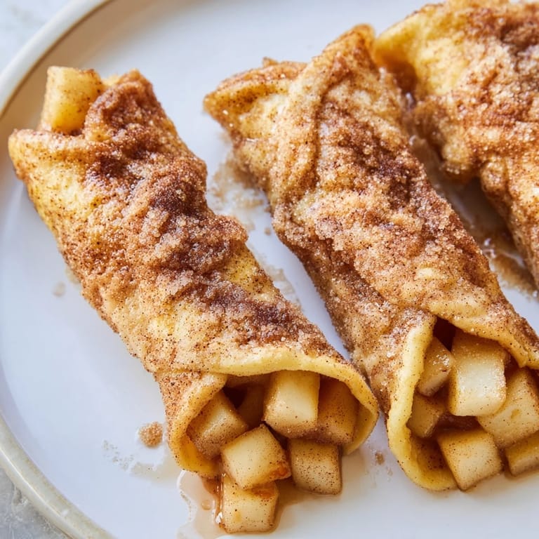 Close-up of baked Apple Pie Roll-Ups showing flaky, golden crust; a simple American treat.