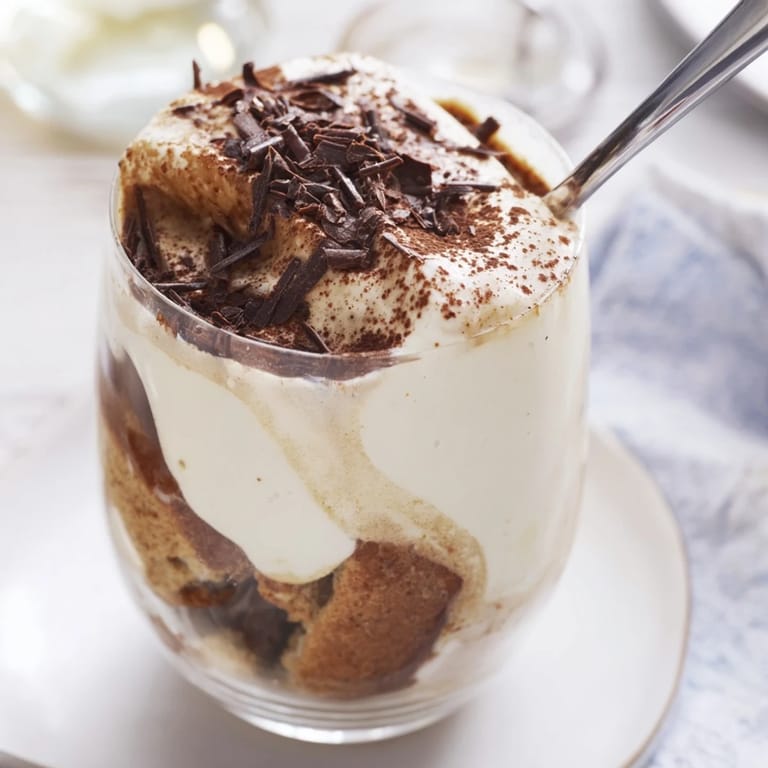 Creamy Tiramisu Latte with layers of biscuits and mascarpone, a decadent dessert drink.