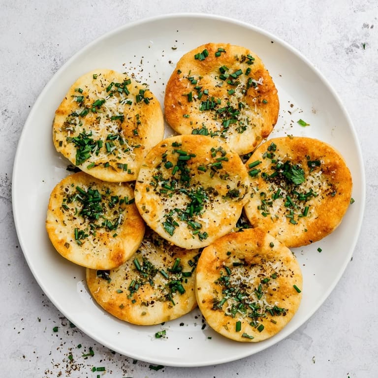 Close-up of fluffy Cloud Bread Savory Toast with melted Parmesan and minced garlic for a gluten-free snack.  