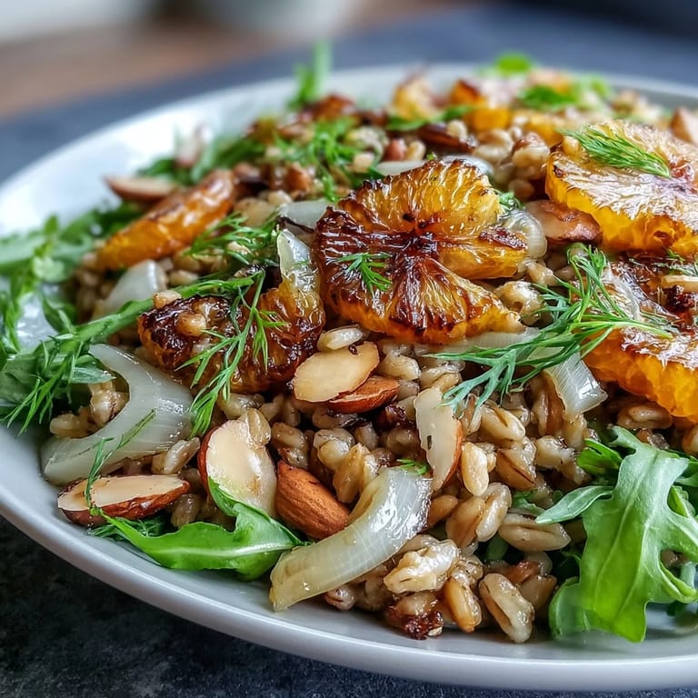 Crisp fennel, juicy oranges shine in this farro salad with almonds.