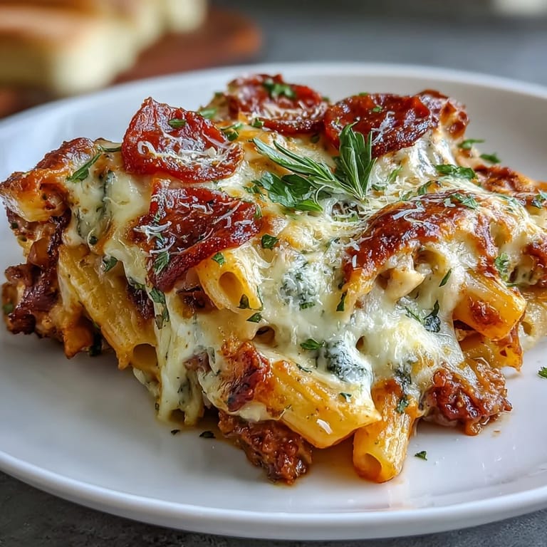 Savory Italian beef pasta bake, a cheesy dinner win with tender beef.