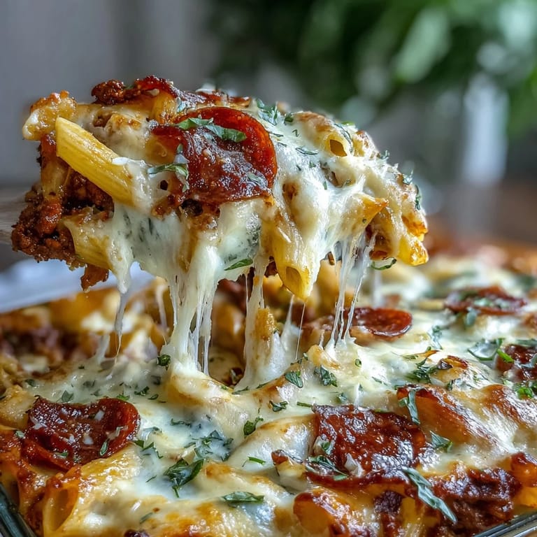 Family-friendly high protein Italian beef pasta bake packed with veggies.