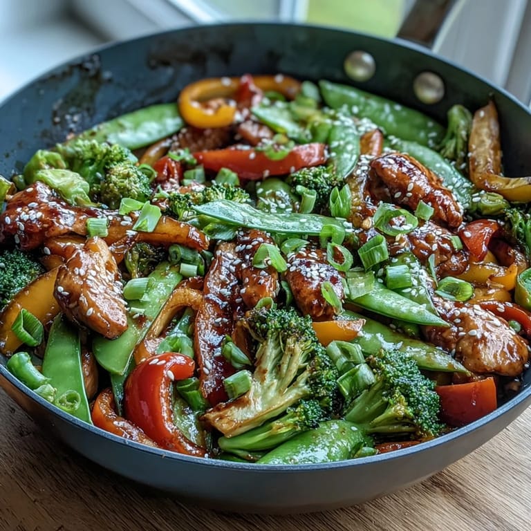 Sizzling slices of lean chicken breast in a hot wok with vibrant veggies for a healthy, gluten-free dinner.