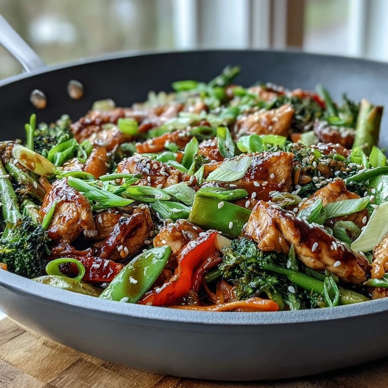 Sizzling slices of lean chicken breast in a hot wok with vibrant veggies for a healthy, gluten-free dinner.