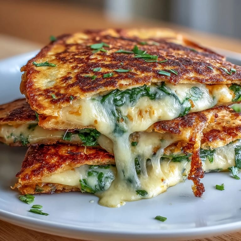 Cheesy spinach shamrock quesadillas with golden-brown tortillas, served with sour cream for a fun vegetarian snack.