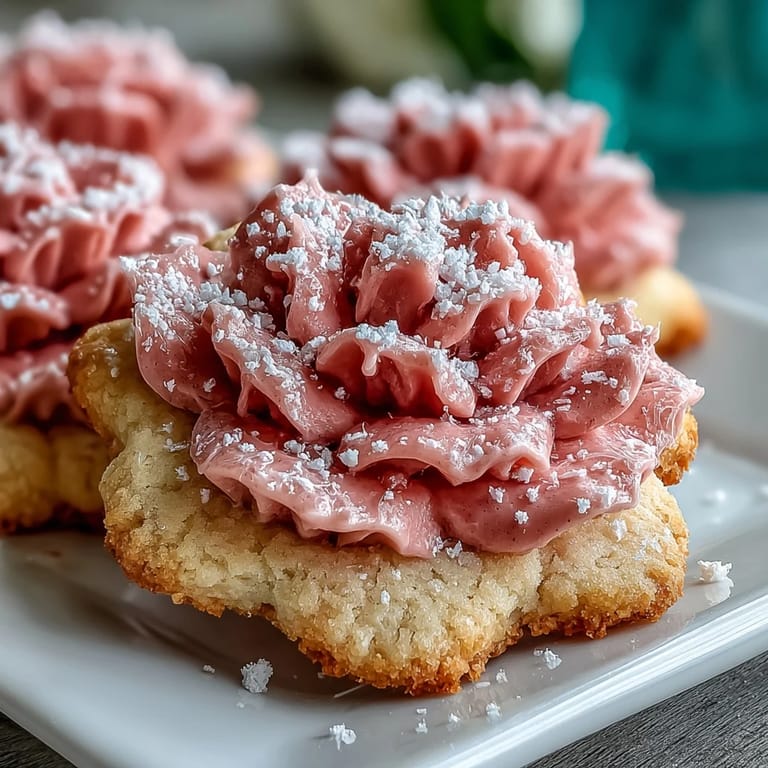 Buttery flower cookies topped with smooth pastel royal icing, ideal for spring parties and baby showers.