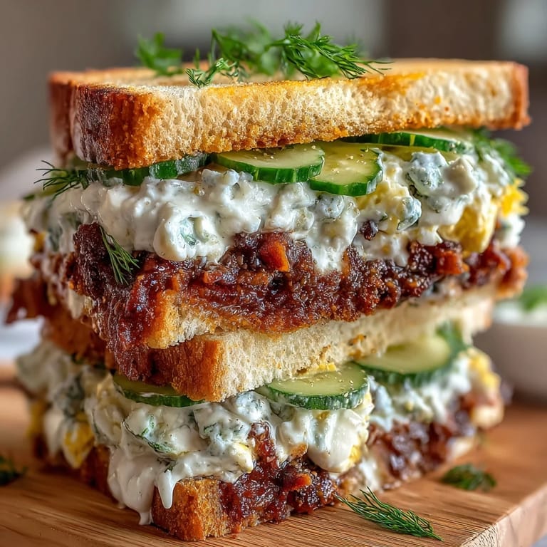 Festive Kentucky Derby tea sandwich trio featuring fresh cucumber, rich egg salad, and tender ham, ideal for Derby celebrations or brunch.