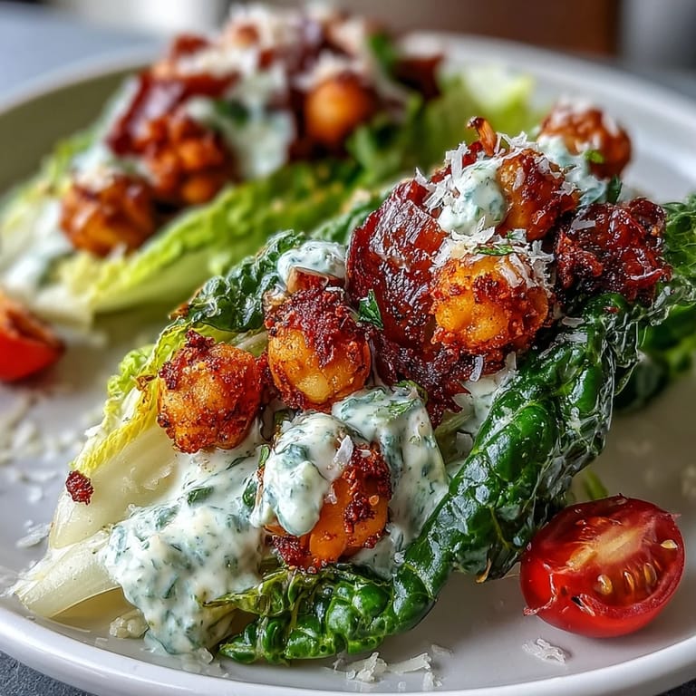 Creamy dressing coats crisp romaine in this easy Vegan Caesar Salad.