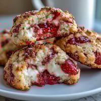 1. Soft cottage cheese strawberry shortcake cookies with fresh berries and golden edges