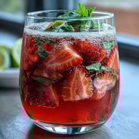Vibrant pink lemonade party punch with citrus and berry flavors, perfect for spring gatherings.