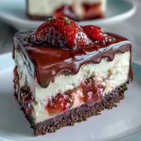 1. Easy Dubai Chocolate Strawberry Cheesecake Cups with rich chocolate ganache, creamy vanilla filling, and fresh strawberry slices in individual dessert cups.  